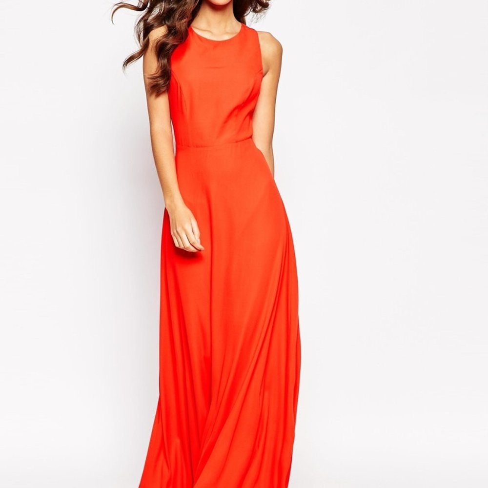 ASOS Cross Back Maxi Dress - Tangerine / US size 6